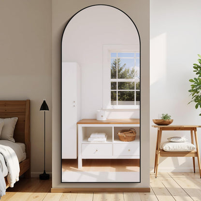 Full-body Spiegel – Grote Staande Spiegel – Muurspiegel – Volledige Lengte Spiegel – Zwarte Lijst Spiegel – 192 x 85 cm – Onbreekbaar Glas Met Aluminium Frame