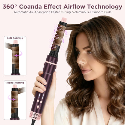 7-In-1 Airstyler – Multistyler – Haarstyler – Föhnborstel – Stylingset – Met Reistas – Automatische Dubbele Spanning – Borstelloze 110.000 Rpm Motor