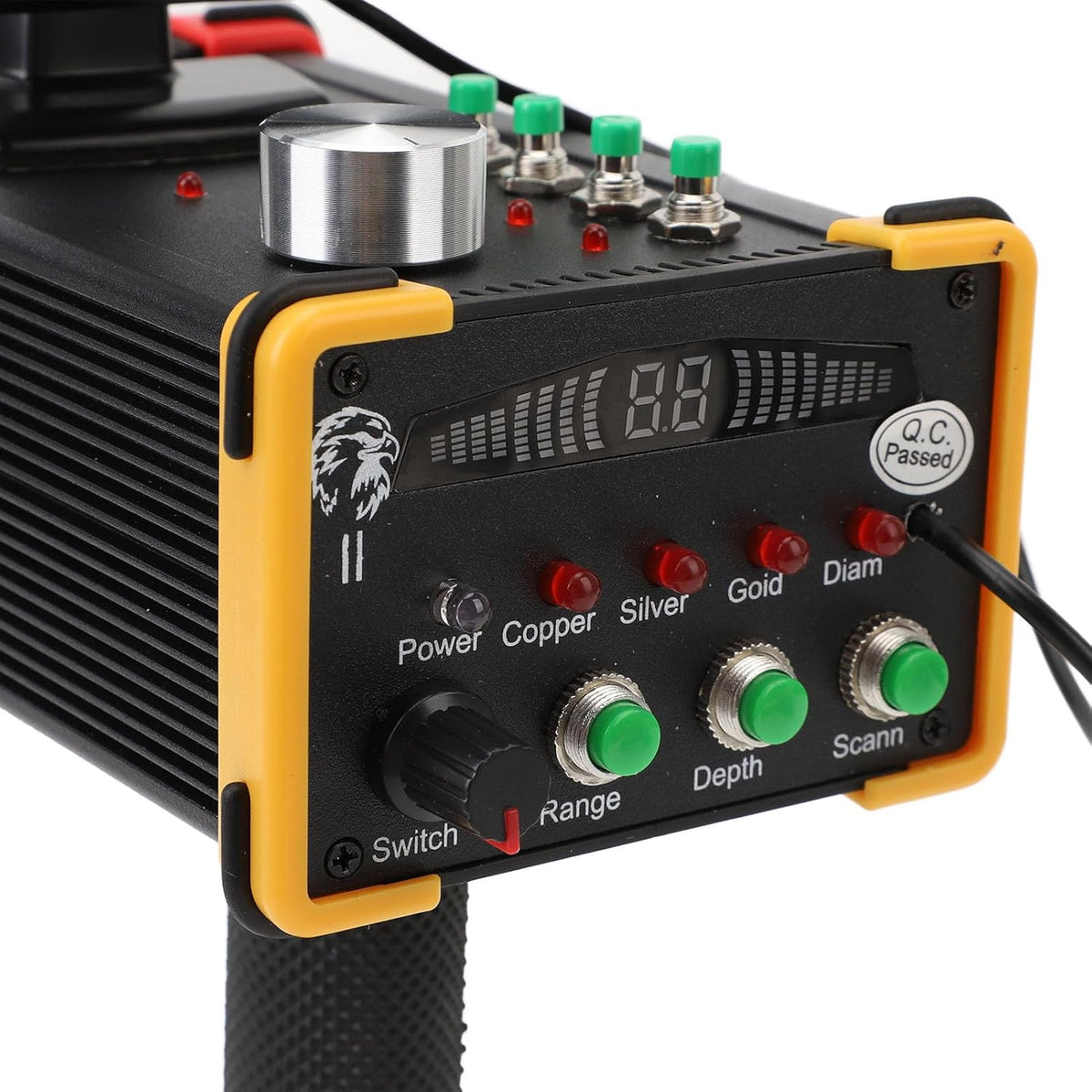 Metaaldetector 15m Diepte 1000 Meter Ondergronds Hoge Nauwkeurigheid Goud Zilver Koperzoeker met Scherm, Groot en Helder Scherm, Realtime Gegevens (EU-stekker 100-240V)