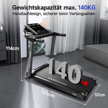 Loopband – Treadmill – Hardloopband – Fitnessapparaat – Trainingsapparaat – Inklapbaar Ontwerp – 8% Helling – Groot Loopvlak 106x38 cm – Max 13 km/u – 2,5 PK Motor – LED-Display – App Connectiviteit – Max 140 kg Belastbaar