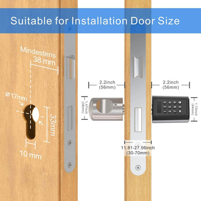 Smart Elektronisch Deurslot – Slim Slot – Keyless Deurslot – Cilinderslot – Elektronisch Slot – Waterdicht IP65 – 3 Ontgrendelingsopties – Eenvoudige Installatie