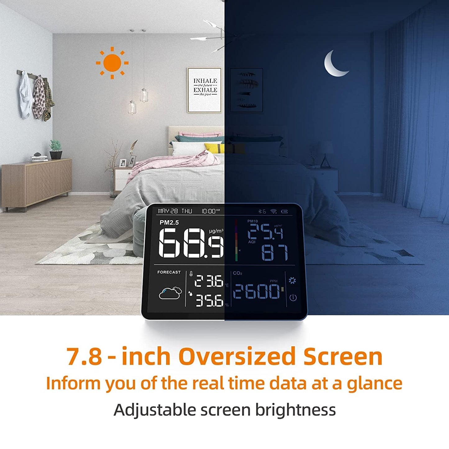 Temtop Weerstation, draadloze weerthermometer met meerdere sensoren, wifi Smart Air Station, Home Air Quality Monitor, M100