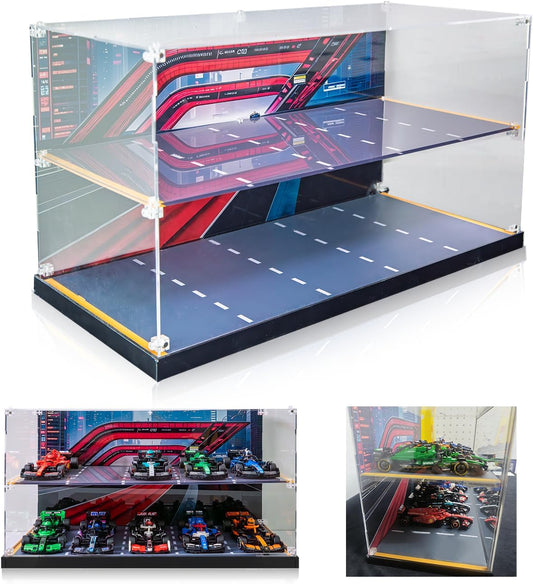 Acryl vitrine voor Speed Champions 10-in-1 F1 Car 77242,77243,77244,77245, organisatievitrine voor Vitrine 77246, 77247, 77248, 77249, 77250, 77251 (alleen displaycase, geen model)