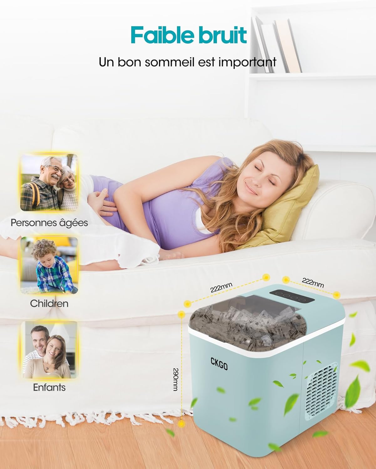 IJsblokjesmachine – IJsblokjesmaker – IJsblokjesapparaat – IJscryomachine – IJsdispenser – Wifi-App Bediening – Zelfreinigend – 15 kg IJs per 24 uur – 9 IJsblokjes in 6-10 Minuten