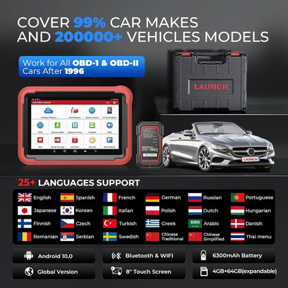 LAUNCH Start X431 PROS V1.0 OBD2 Diagnostisch apparaat met 31+ speciale functies, bidirectionele controle, ECU -codering, immobiele service, aanpassing, toetsenprogrammering