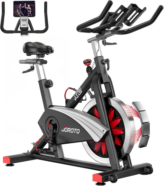 JOROTO X2/X2PRO Bluetooth Home Exercise Bike Magnetic Belt Drive Indoor Bicycle with 18kg Flywheel, 160kg Weight Capacity