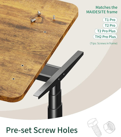 MAIDeSITe Tabletop 140x70cm Desktop 25mm Thick - DIY Stable Desktop - Perfect For Height Adjustable Desks - QUORE