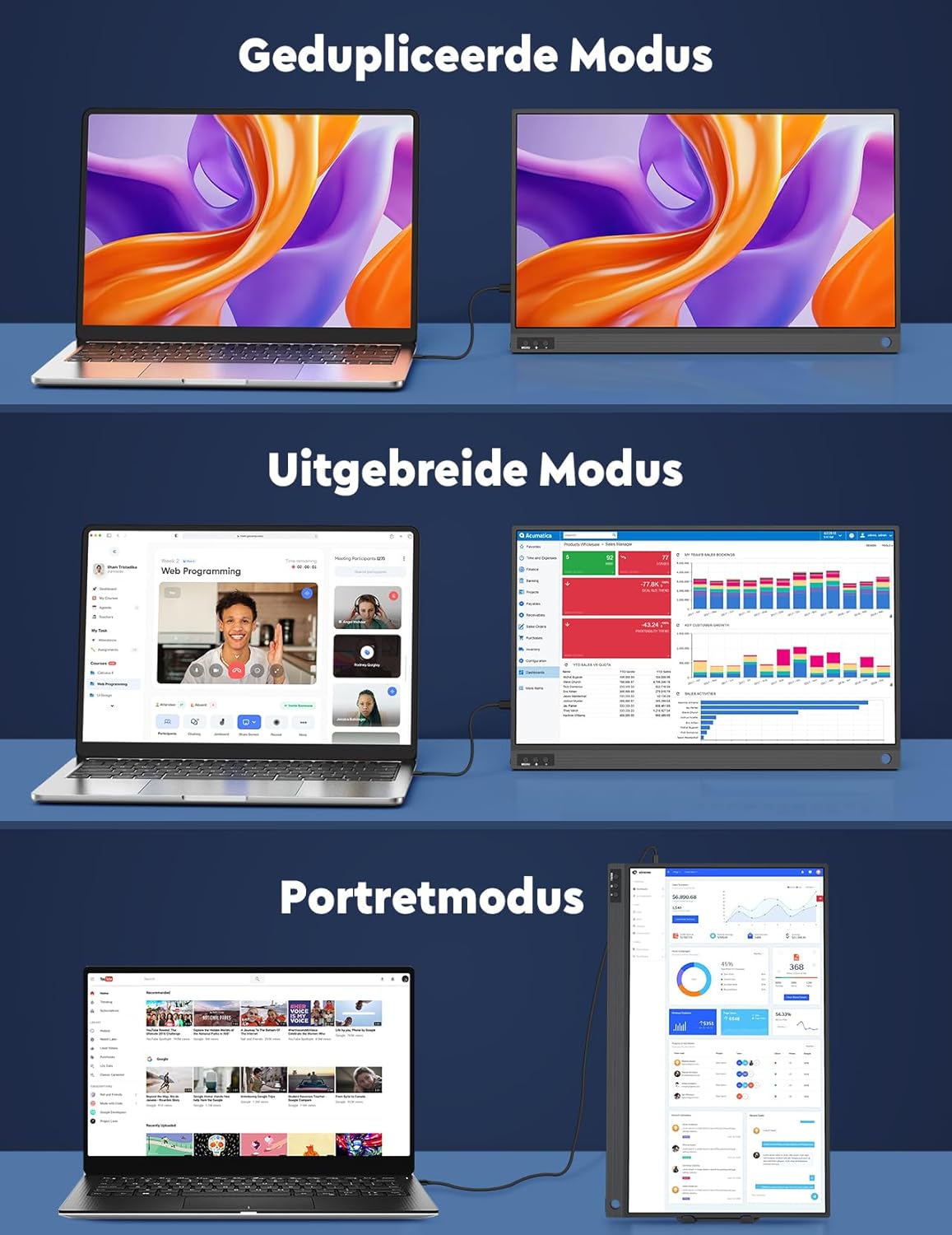 Portable Monitor 15.6" 1080P FHD Portable Monitor IPS Screen, Portable Screen Laptop Extender Plug and Play, USB C HDMI Portable Screen for Laptop/PC/Mac/Phones/PS45/Switch with Stand - QUORE