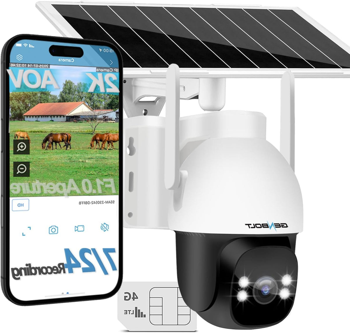 Beveiligingscamera – CCTV Camera – Bewakingscamera – Outdoor Camera – Draadloze Camera – 24/7 Opname – 4G LTE Zonder WiFi
