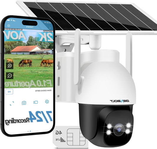 Beveiligingscamera – CCTV Camera – Bewakingscamera – Outdoor Camera – Draadloze Camera – 24/7 Opname – 4G LTE Zonder WiFi