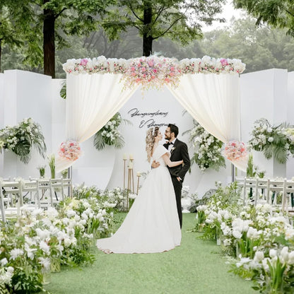 EMART Set met pijp- en draperie-achtergrond-standaard, 2,6 x 3 m, zwaar belastbare achtergrondhouder, verstelbaar metalen frame voor achterkant voor bruiloft, verjaardagsfeestje, banket, decoraties