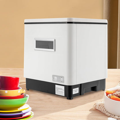 Mini Vaatwasser – Compacte Vaatspoeler – Vrijstaande Afwasmachine – Kleine Keuken Vaatwasser – Roestvrijstalen Mini Afspoeler – 6 Serviessets Capaciteit – Stil Geluidsniveau 55 dB
