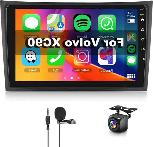 【4+64G】 Hodozzy Carplay Car Radio for Volvo XC90 2004-2013, 10 Inch Touch Screen Android Car Radio with Bluetooth 5.0/Android Auto/WiFi/GPS/RDS/FM/USB/DSP - QUORE