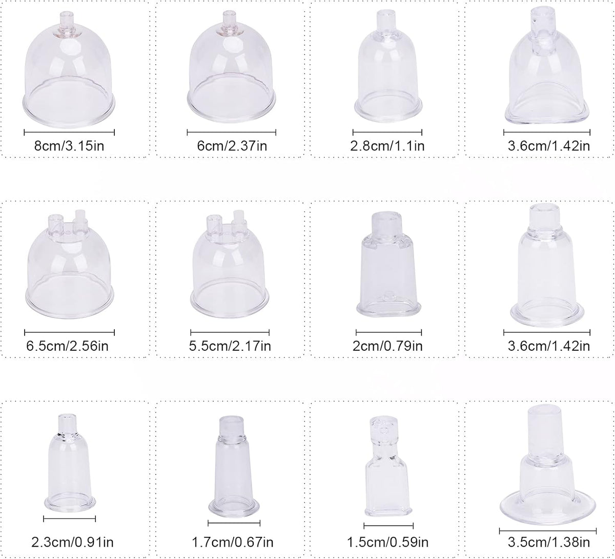 Meifuly Vacuüm cupping therapiesets met 30 kopjes en 3 pompen, verstelbare zuig- en 6 modi vacuümtherapiemachines
