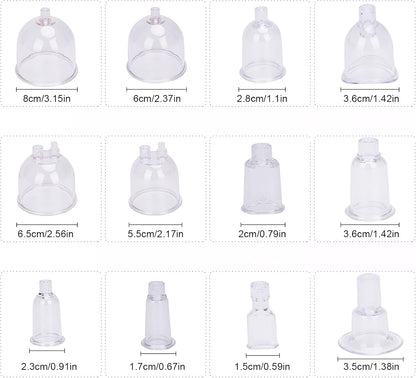 Meifuly Vacuüm cupping therapiesets met 30 kopjes en 3 pompen, verstelbare zuig- en 6 modi vacuümtherapiemachines