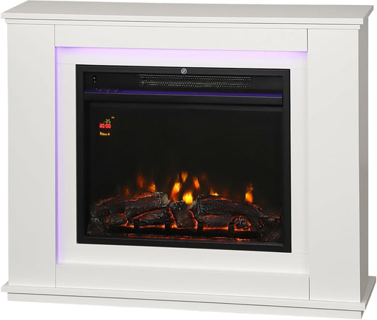 Elektrische haard – Elektrische kachel – Sfeerhaard – Open haard – Decoratieve haard – 2000W met 12 kleuren vlam – Thermostaat met timer en afstandsbediening