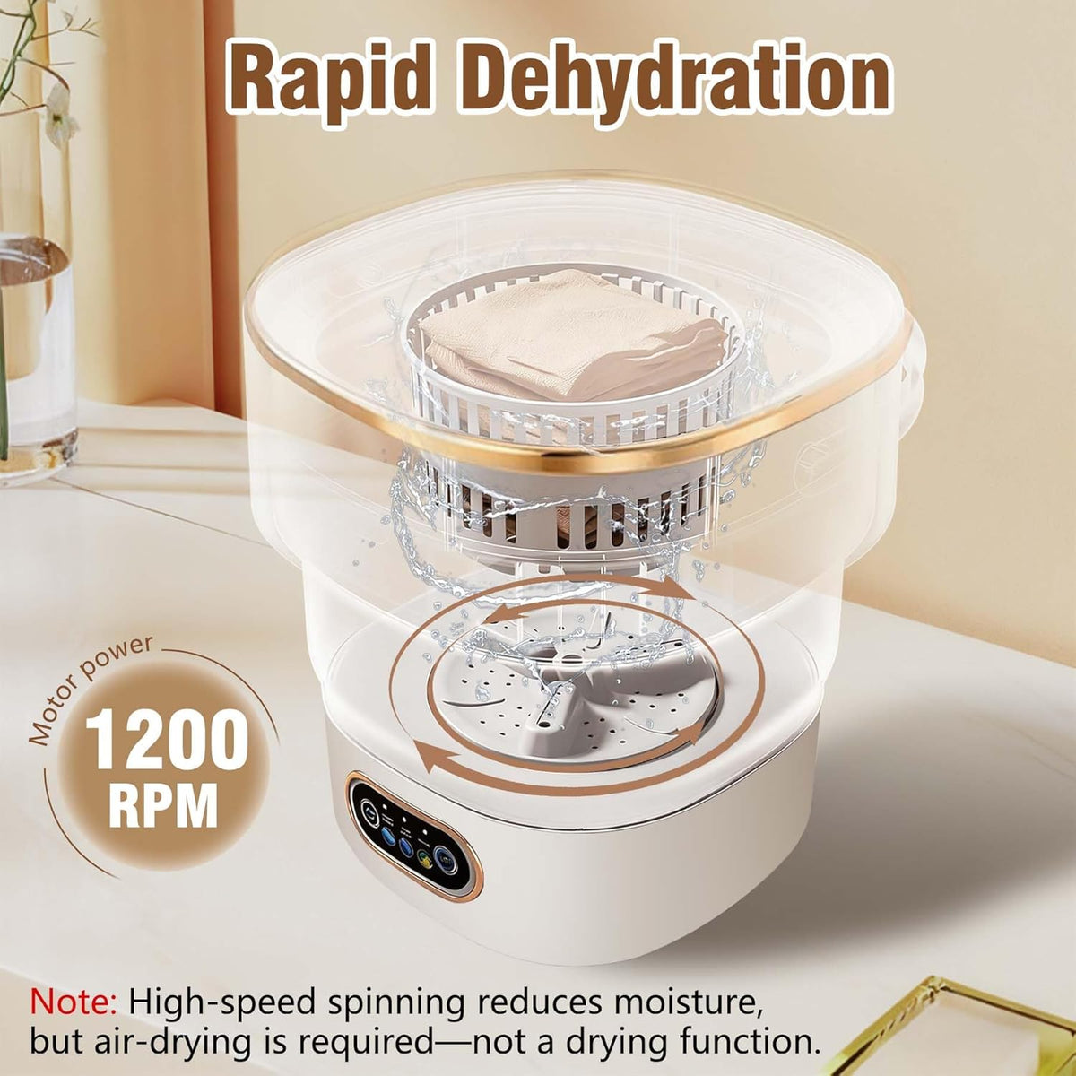 FURYSTO Draagbare wasmachine, 16L mini-wasmachine met centrifuge, 3 reinigingsmodi, geschikt voor ondergoed, kleine babykleding, opvouwbaar ontwerp, ideaal voor hotel, camping, appartement, thuis en - QUORE