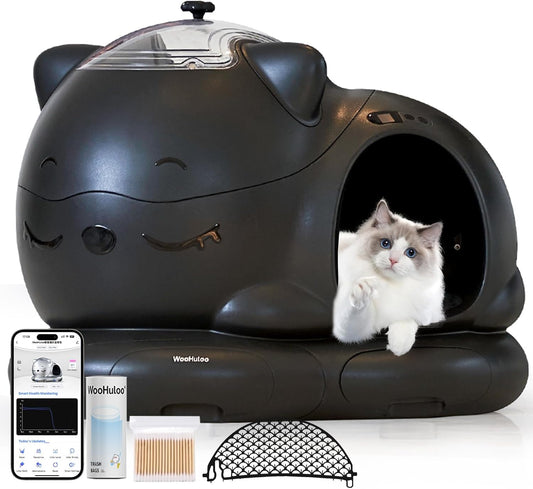 Zelfreinigende kattenbak, app-bediening, 80L extra grote automatische kattenbak, 360° geurbestrijding, geschikt voor gezinnen met meerdere katten en grote katten
