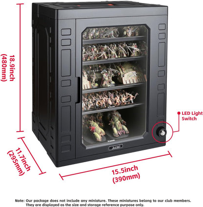 Jucoci Miniaturen ABS Plastic Opbergkoffer Miniaturen Transportkoffer (groot formaat met licht)