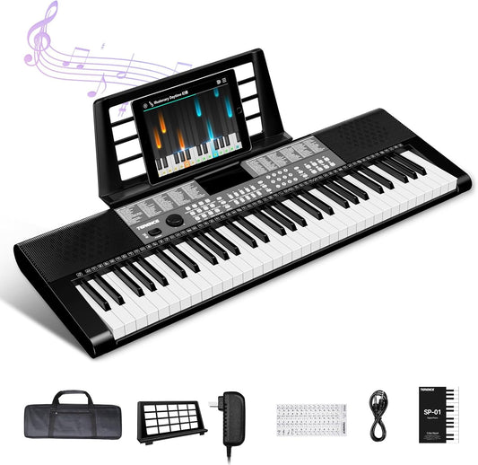 Digitale Piano 61 Toetsen – Keyboard – Elektrische Piano – Pianotoetsenbord – Pianokeyboard – Dubbele Toetsenbordfunctie – 255 Geluiden, 255 Ritmes En 24 Demo’s