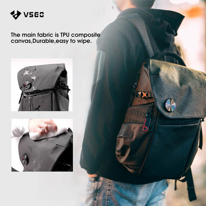 VSGO Professionele camerarugzak, 20 liter, compatibel met Sony Canon Nikon-camera's, DJI RSC2 Gimbals, statief, 15,6 inch laptop, lenzen en accessoires - waterdicht TPU-canvas, reizen en buitengebruik