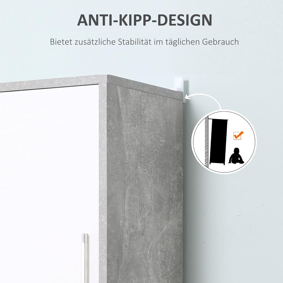 kleankin Bathroom Cabinet High Cabinet Bathroom Cabinet Multifunctional Cabinet with 6 Compartments 2 Doors Chipboard White 30 x 30 x 180 cm - QUORE
