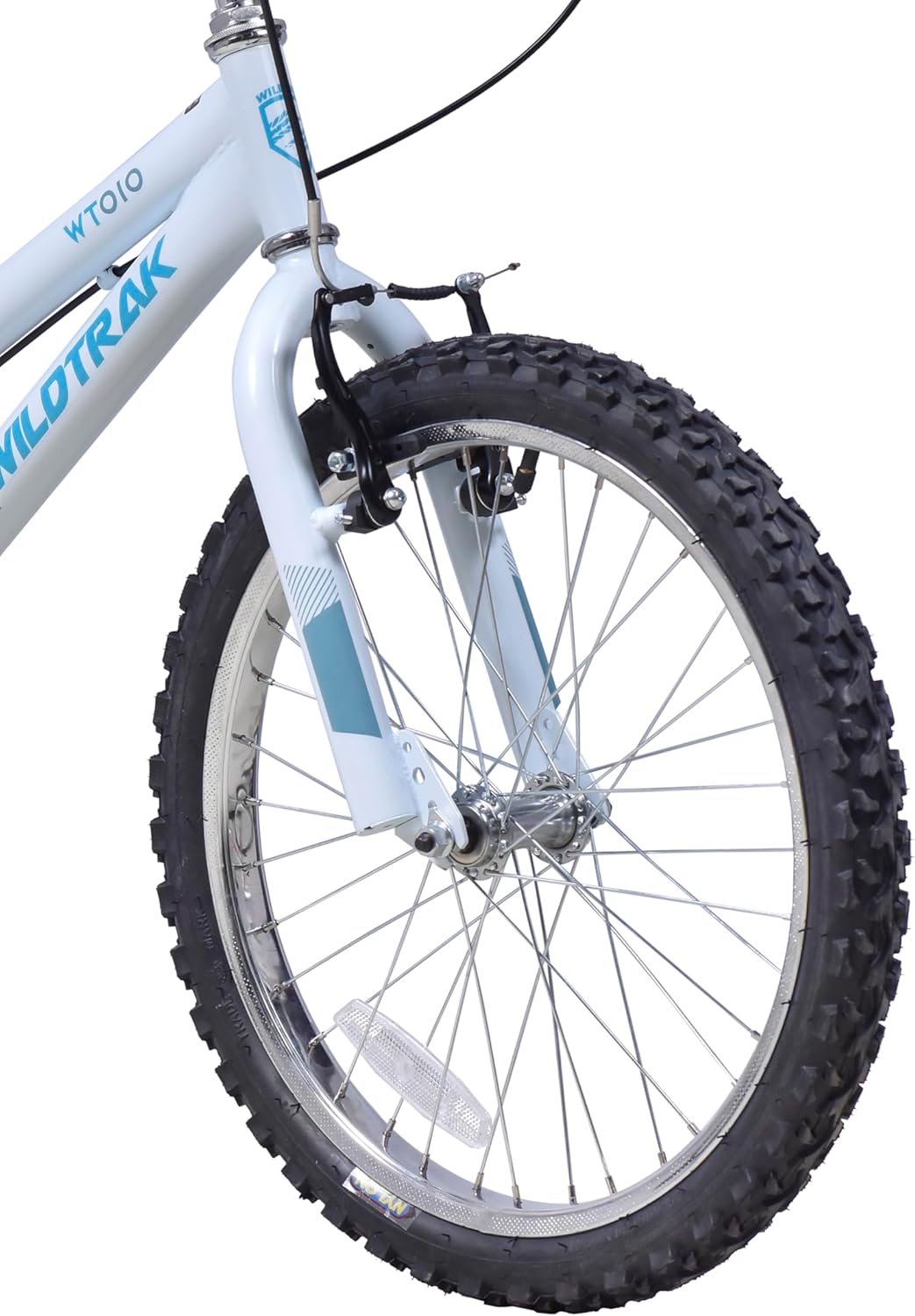Wildtrak - 20 inch fiets voor kinderen, leeftijd 6-9 jaar, verstelbare remmen - wit