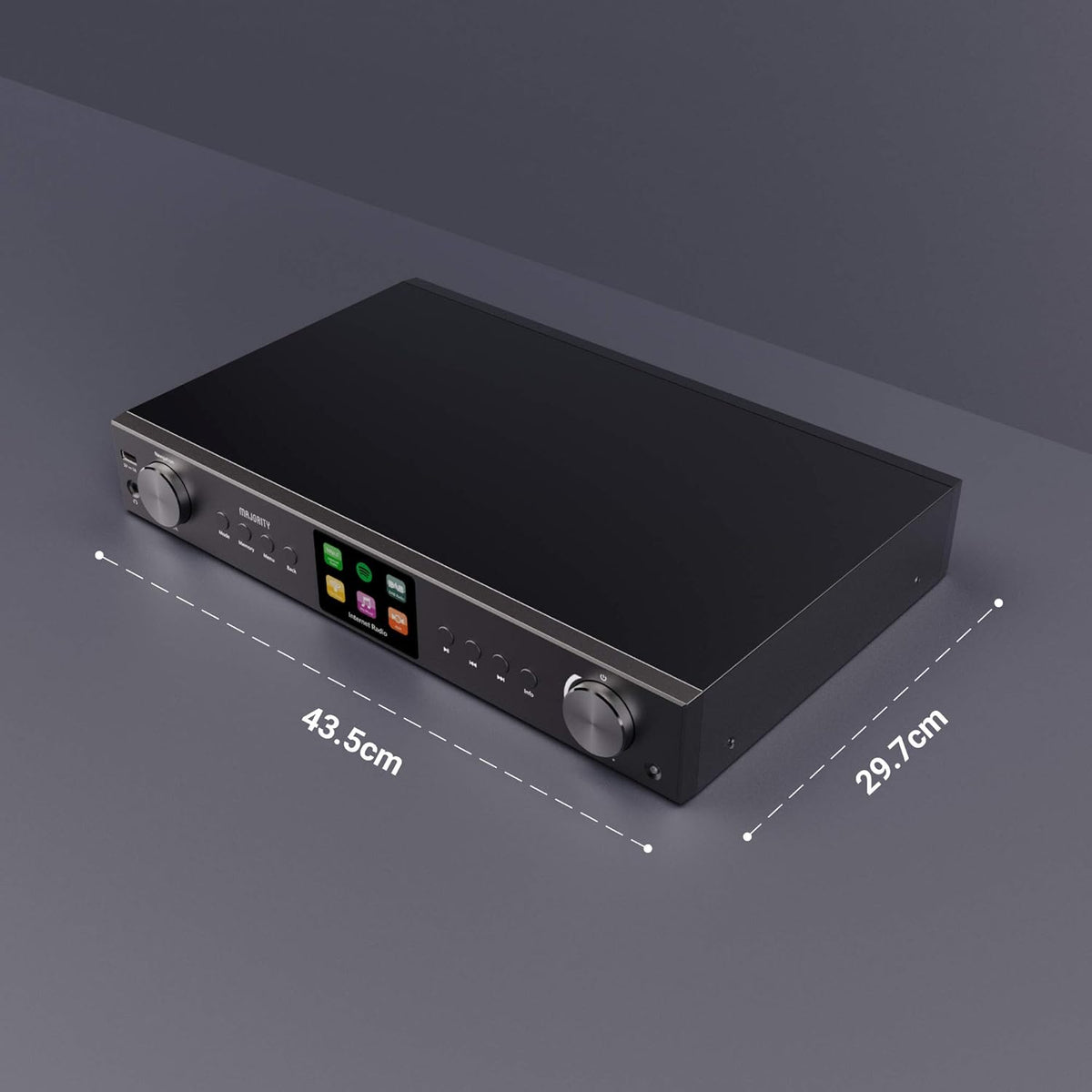 Majority Fitzwilliam Internetradio met DAB+ en Bluetooth | FM, Spotify Connect, Podcasts | USB, AUX, RCA Audio Uitgang | 90+ Presets, Kleurendisplay | Afstandsbediening | Zwart 2024 Hifi Tuner