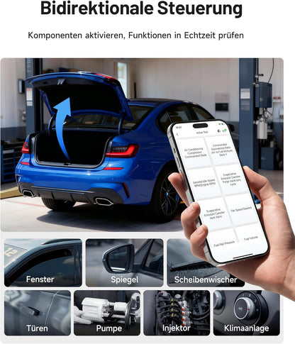 TOPDON TopScan Master OBD2 Scanner Bluetooth, draadloos bidirectioneel auto-diagnostisch hulpmiddel voor iOS en Android, volledige systeemscan voor meer dan 120 merken, meer dan 30 resetfuncties