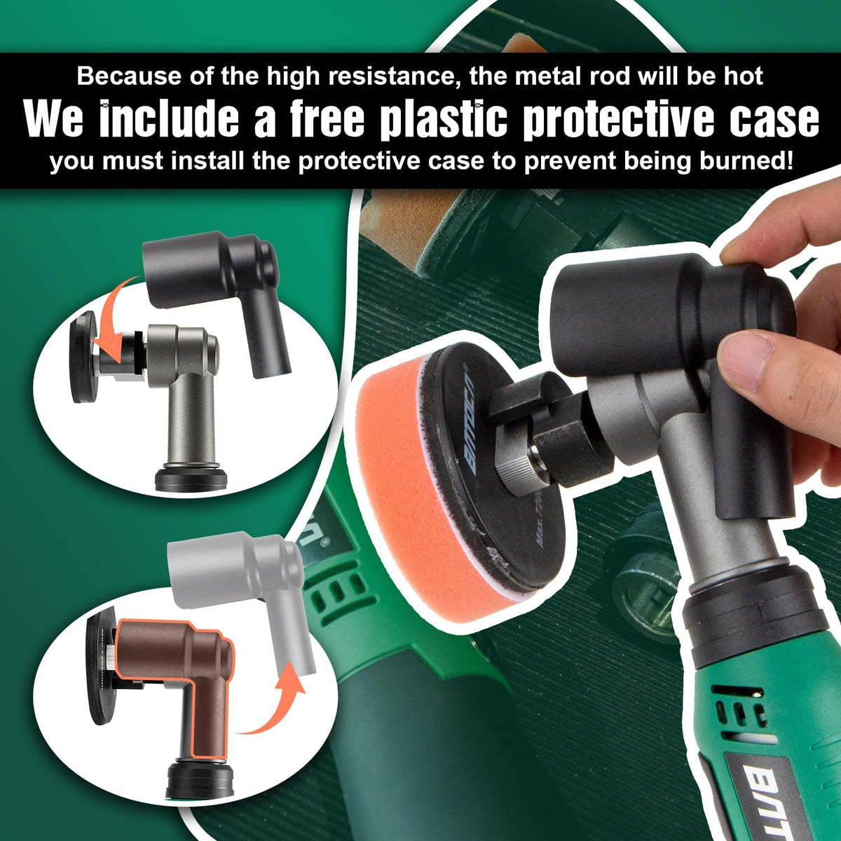 BATOCA S6 Mini Auto Polijstmachine,Accu Polijstmachine voor Detailing,25mm/75mm Koplamp Polijst Machine Set,Roterende&Excentrische polijsten,6 Snelheden 1000-5000PRM,Multifunctioneel Polijsten