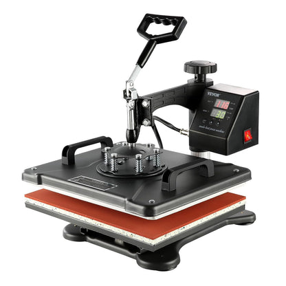 VEVOR 8-in-1 warmtedrukmachine, 38 x 30 cm, met digitaal led-display, zwart, voor hoeden, mutsen, T-shirts, kopjes, borden