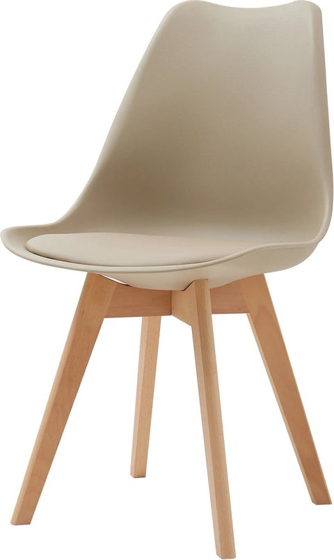 Eetkamerstoelen - Eetkamerstoel - Scandinavische Stijl - Kuipstoel - Ergonomisch - Set van 4 - Beige