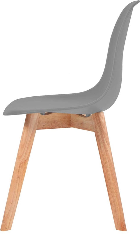 Eetkamerstoelen - Set van 6 - Kunststof - Grijs Eettafel Stoelen - Eetkamerstoelen Set - Grijze Stoelen - Kunststof Stoelen - Comfortabele Stoelen - Grijs