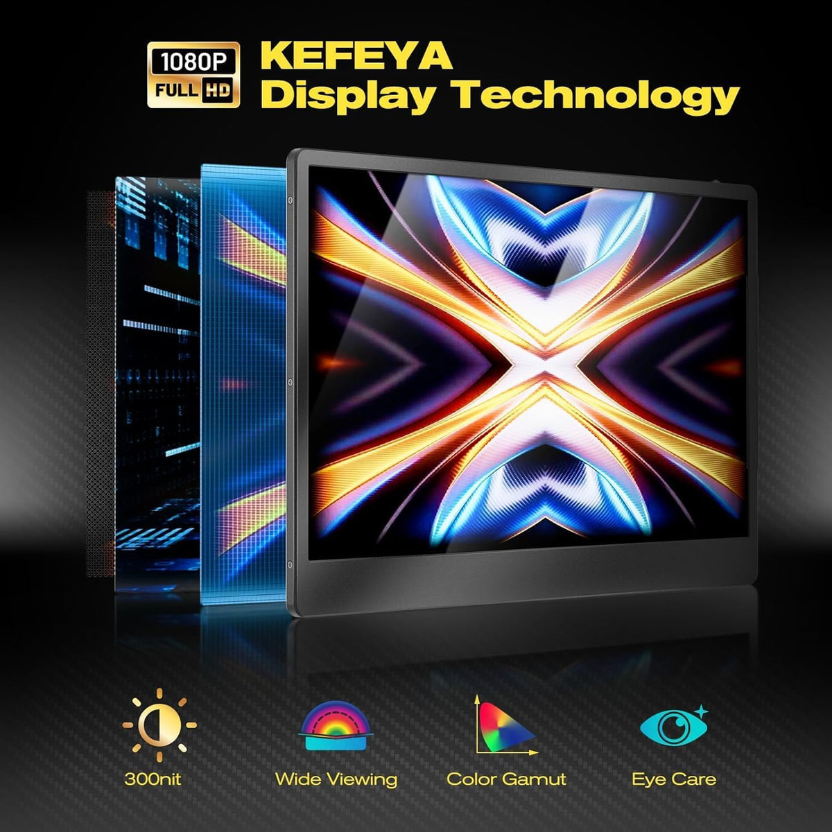 <font dir="auto" style="vertical-align: inherit;"><font dir="auto" style="vertical-align: inherit;">        KEFEYA Laptop Screen Extender, 14" FHD 1080P IPS Portable Monitor, Triple Monitor for 13"-17.3", Work for Windows/Mac/Chrome        </font></font>