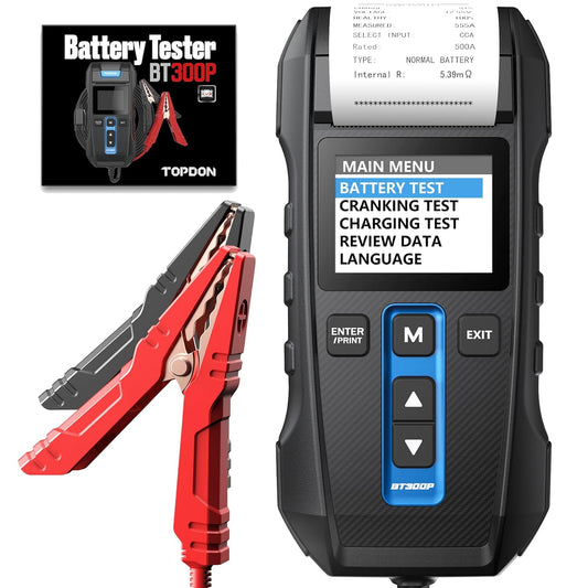 Batterijtester – Accutester – Auto Accutester – Accu Tester – Starttester – Ingebouwde Thermische Printer – Snel en Nauwkeurig Testsysteem - QUORE