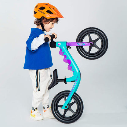 RoyalBaby RAWR Loopfiets voor kinderen, loopfiets, 12 inch, voor jongens en meisjes van 3-5 jaar, magnesiumframe, fiets, groen, blauw, kinderfiets voor balans, kinderfietsen