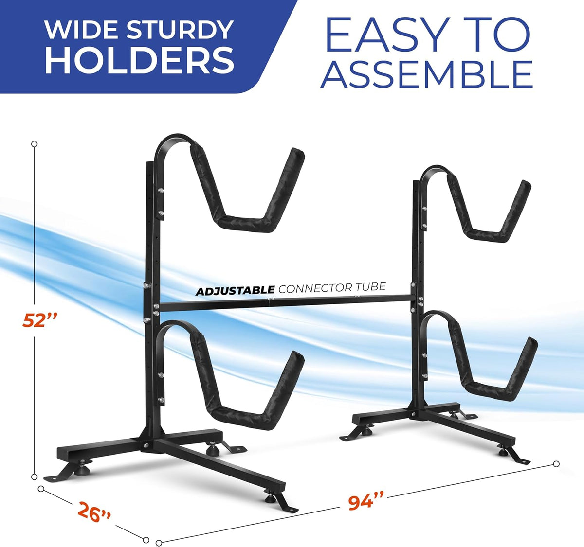 Yes4All 170 lbs Opslag Vrijstaand Dubbel Kajakrek voor Garage, Duurzame Stalen Outdoor Kajak Stand, Ideaal voor Kajaks, Surfboard, Paddle Board