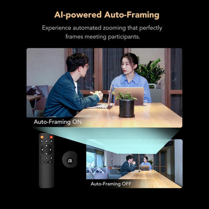 Nuroum C46 4K conferentiewebcam met microfoon en luidspreker, 8 MP CMOS/120 ° FOV/5x Zoom/AI Auto Framing, 4,9 m Voice Pickup Videoconferentie Camera Speakerphone, voor Zoom/Teams/GoogleMeet