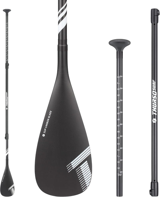 THURSO SURF Carbon Elite SUP Paddle Stand Up Paddle Board Paddle Paddleboard Paddle Kajak Paddle Convertible Full Carbon Fiber 3 Stuk Verstelbare 71 '' 87 '' Ultra Lichtgewicht Drijvende Pro Prestaties