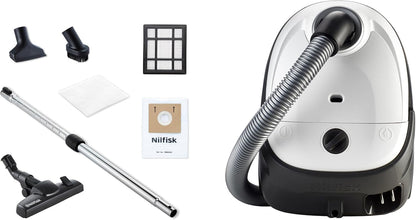 Nilfisk One Stofzuiger – Compacte en Lichtgewicht Stofzuiger met EPA-filter – Krachtig, 3L, 750W – Wit (WB10P05A-HB15)