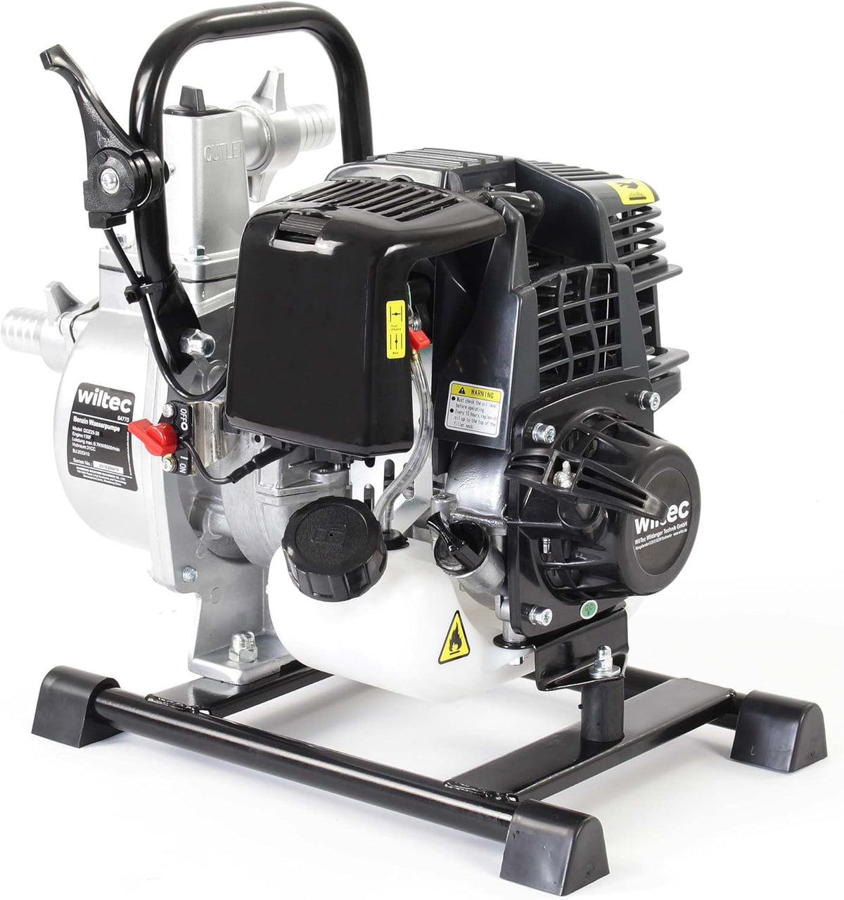 Benzine Waterpomp – Tuinpomp – Verfpomp – Dompelpomp – Irrigatiepomp – 1 kW Motorvermogen – 8.000 Liter Per Uur Debiet