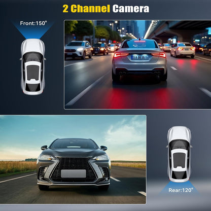 Dashcam Voor En Achter – Autocamera – Auto Dashcam – Dubbele Dashcam – Camera Voor Auto – 11,26 Inch IPS-Touchscreen – 4K+1080P Voor- En Achteropname Met GPS