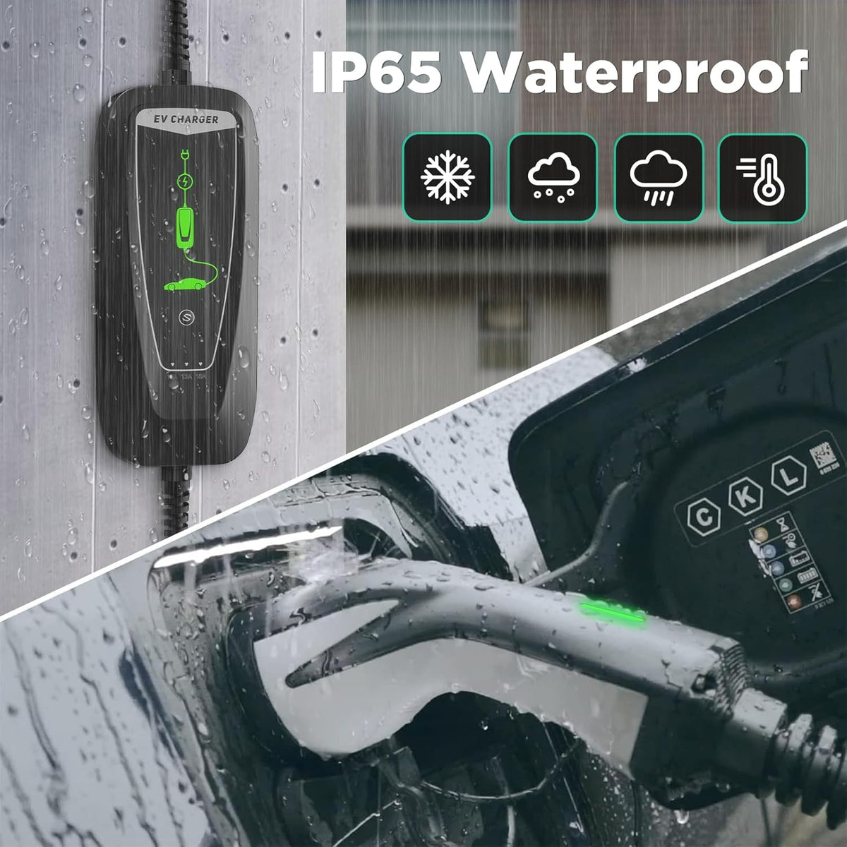 Type 2 EV oplaadkabel Schuko 2-Pin, 3,68KW eenfasig [10-16A] EV oplader met 10 m oplaadkabel, IP66 waterdicht mobiel laadstation met draagtas voor PHEV EV EV