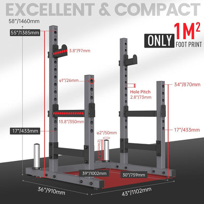 PASYOU SR30 Multifunctional Barbell Rack, Reinforceable Dumbbell Holder Max. 800 kg, Training Device at Home - QUORE