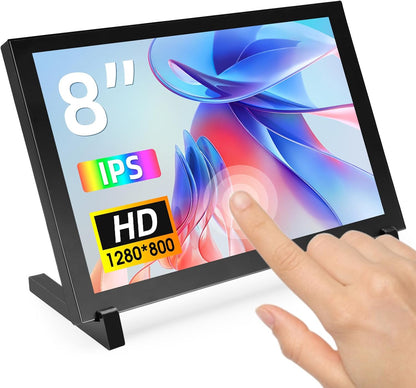 8 Inch Touchscreen Monitor – Mini Monitor – HDMI Monitor – IPS Display – Raspberry Pi Scherm – 1280 x 800 HD – Capacitief 5-Punts Touchscreen