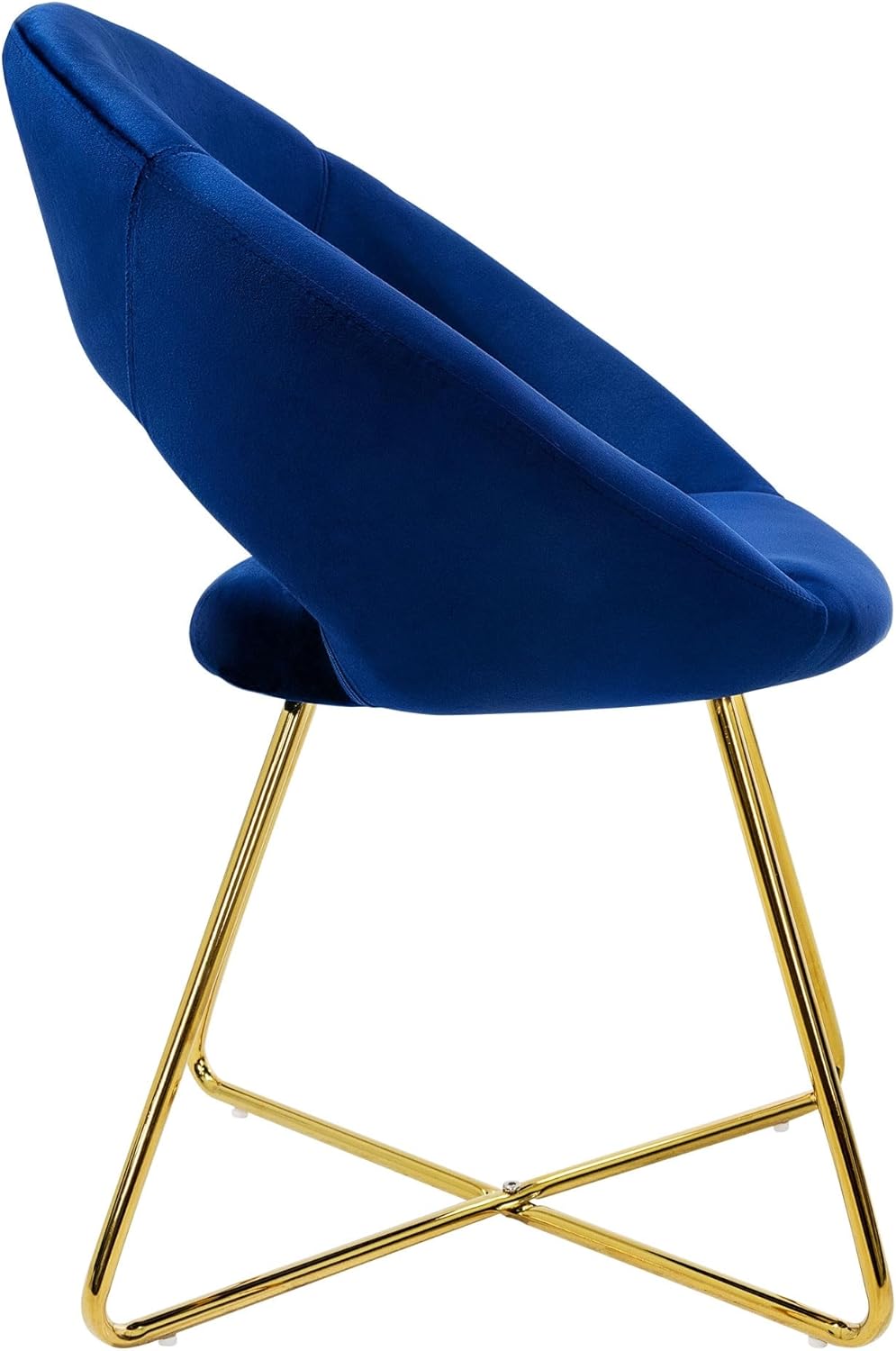 Eetkamerstoelen – Stoelen – Bureaustoelen – Velvet Stoelen – Armstoelen – Set Van 4 Blauw – Luxe Fluwelen Bekleding – Goud Metalen Frame