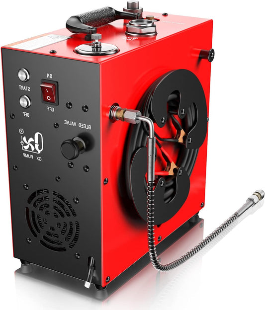 GX PUMP CS4 PCP Air Compressor, Powerful 350W Motor, Max 5800PSI/40MPa, Water Cooling and Fan, 5 Hours Continuous Working - QUORE