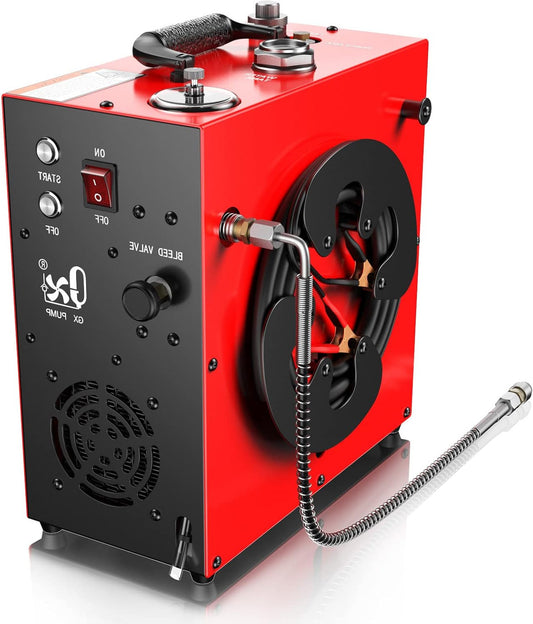PCP Luchtcompressor – Luchtpomp – Air Compressor – PCP Vulstation – Drukpomp – Krachtige 350 W Motor – Waterkoeling en Ventilator voor 5 Uur Continu Gebruik