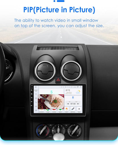Ossuret autoradio Stereo voor Nissan Qashqai 2006-2013, 6+64GB GPS navigatie 9 Inch QLED Touchscreen met Carplay Android Auto Weer DSP SWC Bluetooth RDS