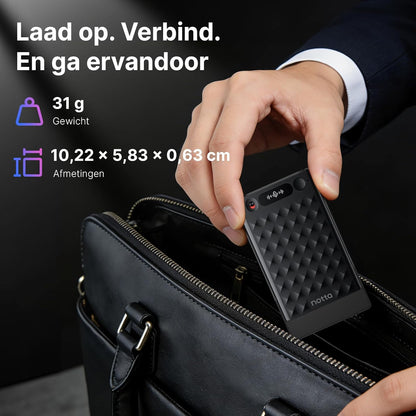 Notta Memo AI spraakrecorder(Zwart) met Memo MagBridge, AI-Transcriptie & Samenvatting 58 Talen, 2000u Geheugen, voor Gesprekken/Vergaderingen/Colleges